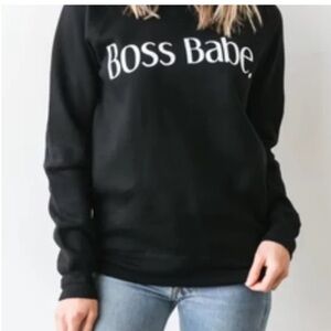 Brunette The Label Black 'Boss Babe' Sweatshirt